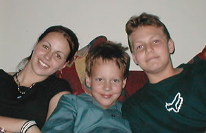 Gemma, Connor and Andrew at Christmas 2003